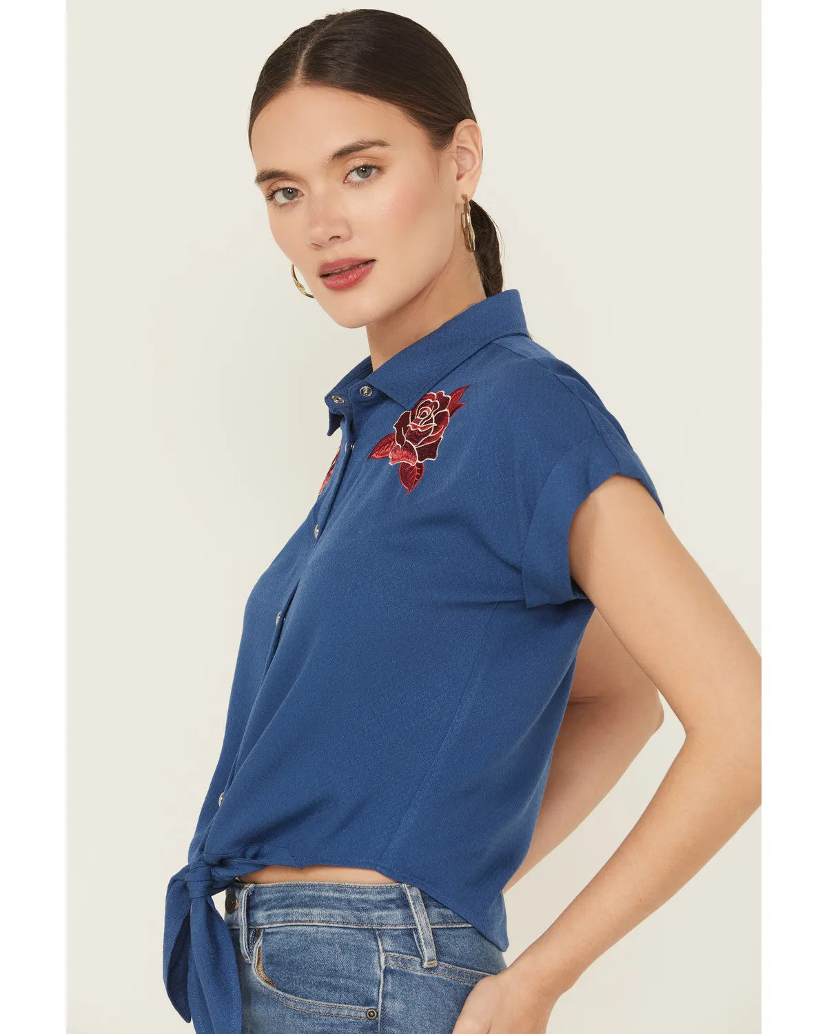 Roland Embroidered Tie-Front Camp Shirt sold by Idyllwind product image thumbnail 3