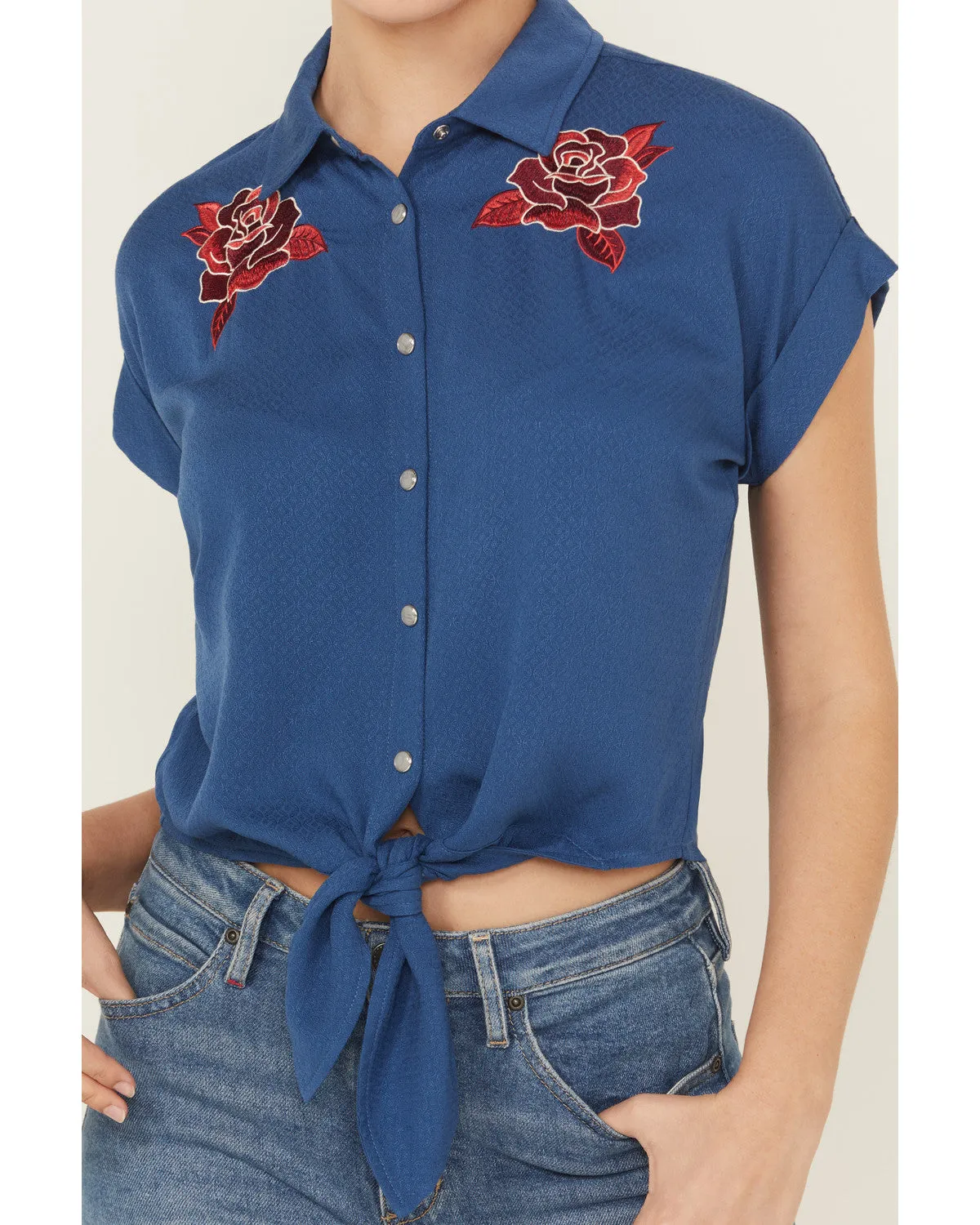 Roland Embroidered Tie-Front Camp Shirt sold by Idyllwind product image thumbnail 4