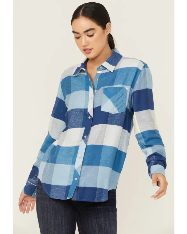 Plaid Print Long Sleeve Snap Flannel Shirt made by Idyllwind