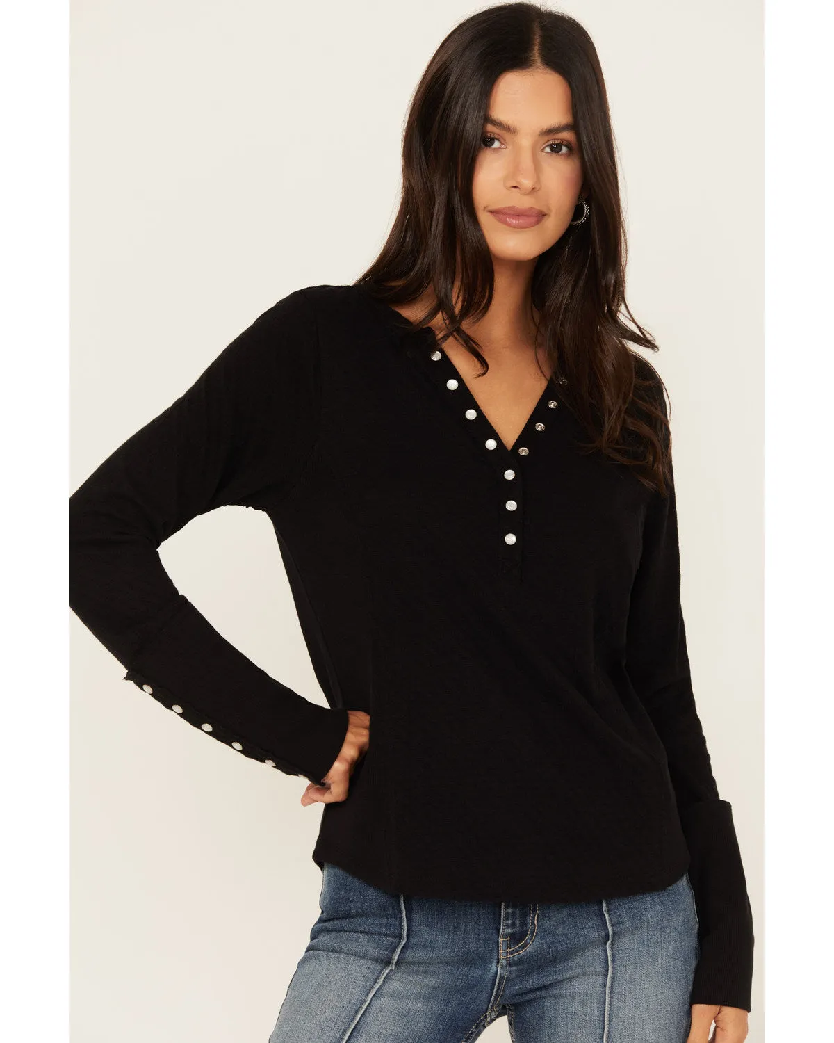Pearl Knit Henley Shirt sold by Idyllwind product image thumbnail 3