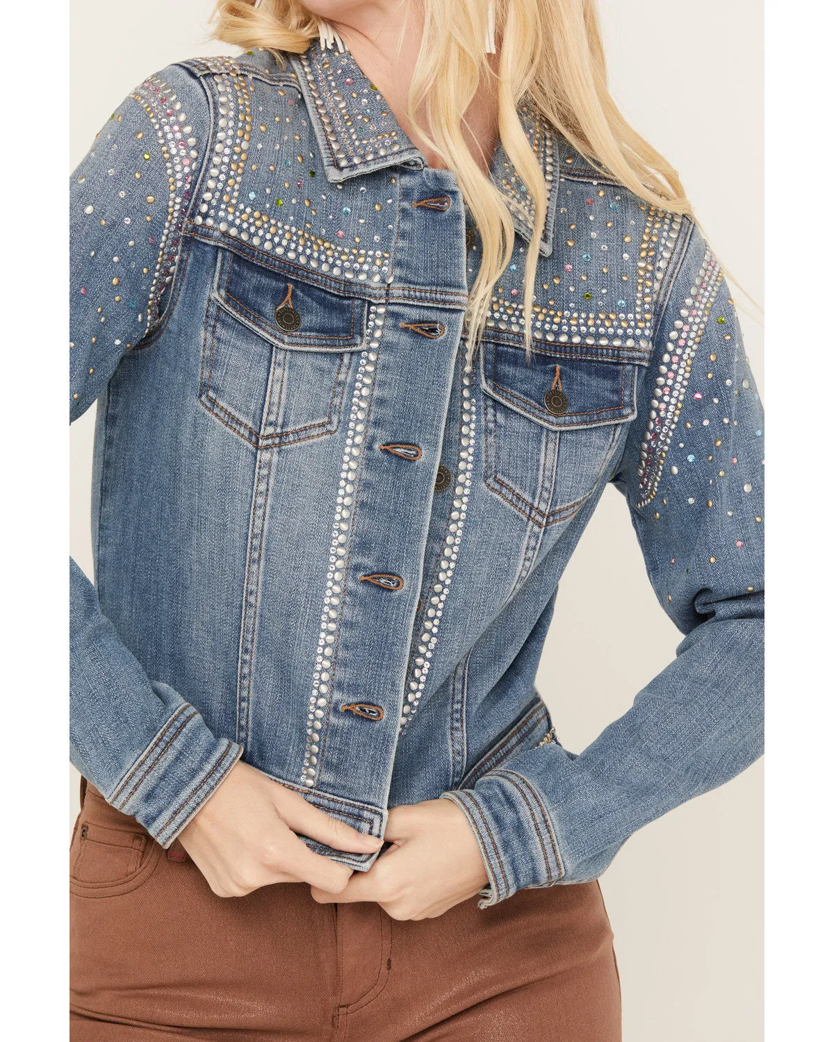 Shiloh Drive Embellished Denim Trucker Jacket sold by Idyllwind product image thumbnail 3