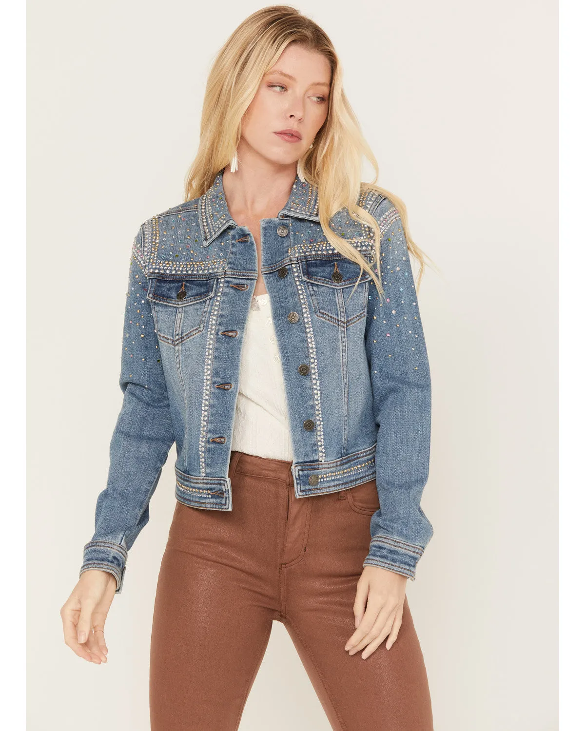 Shiloh Drive Embellished Denim Trucker Jacket sold by Idyllwind