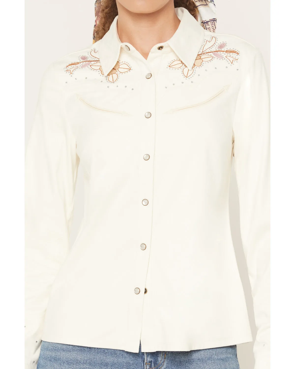 Randy Embroidered Faux Suede Long Sleeve Snap Western Shirt sold by Idyllwind product image thumbnail 3