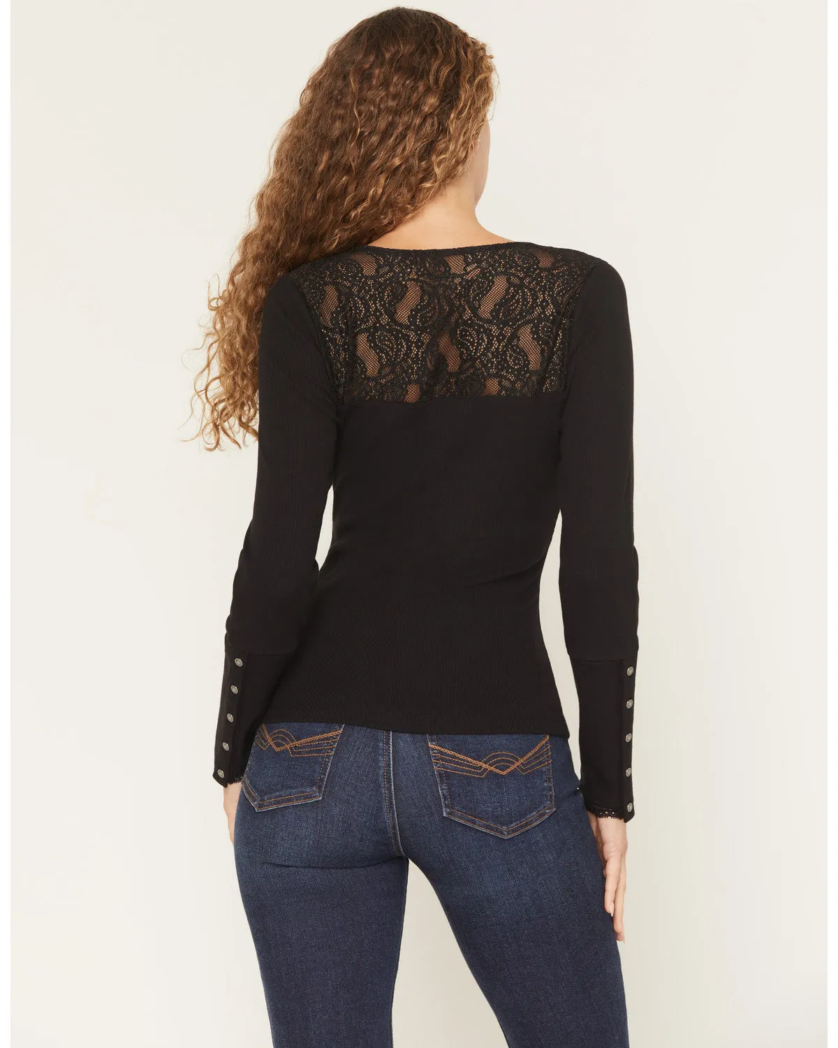 Sugarhill Lace Long Sleeve Ribbed Shirt sold by Idyllwind product image thumbnail 4