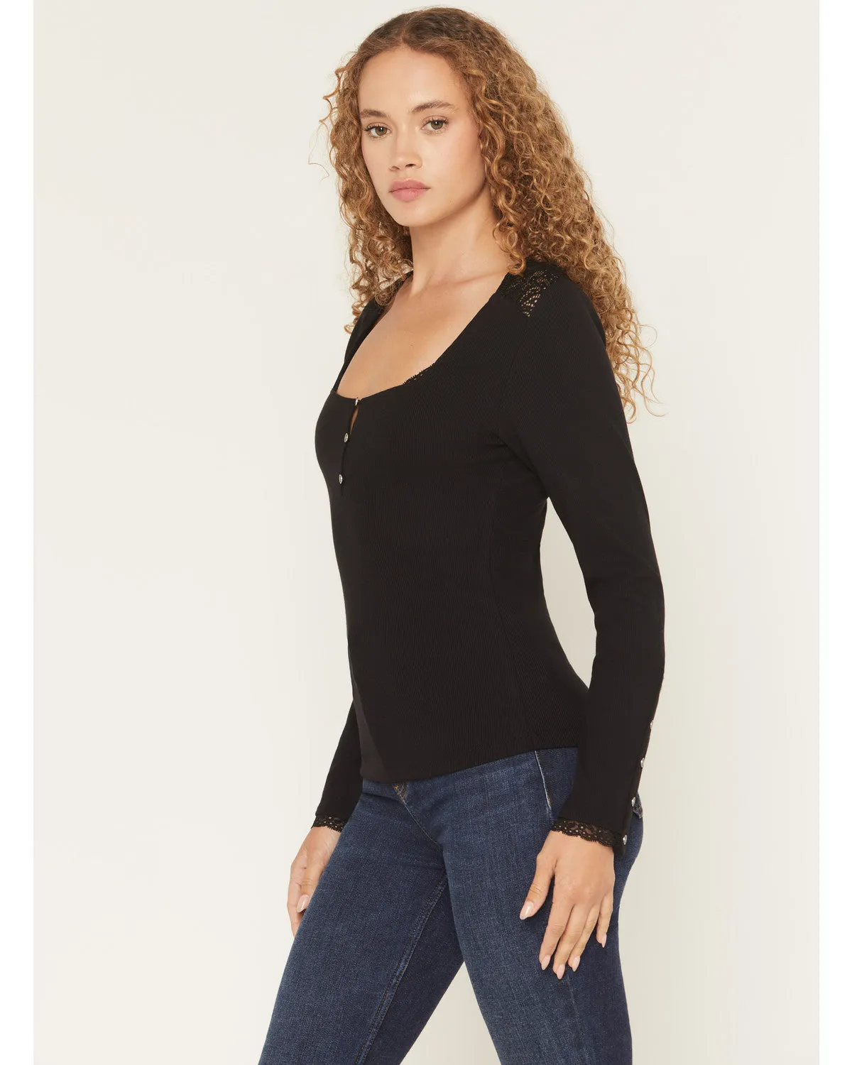 Sugarhill Lace Long Sleeve Ribbed Shirt sold by Idyllwind product image thumbnail 2