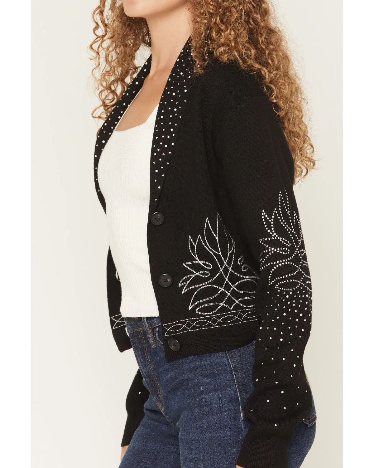 Pierce Embellished Cropped Button-Down Sweater sold by Idyllwind product image thumbnail 4