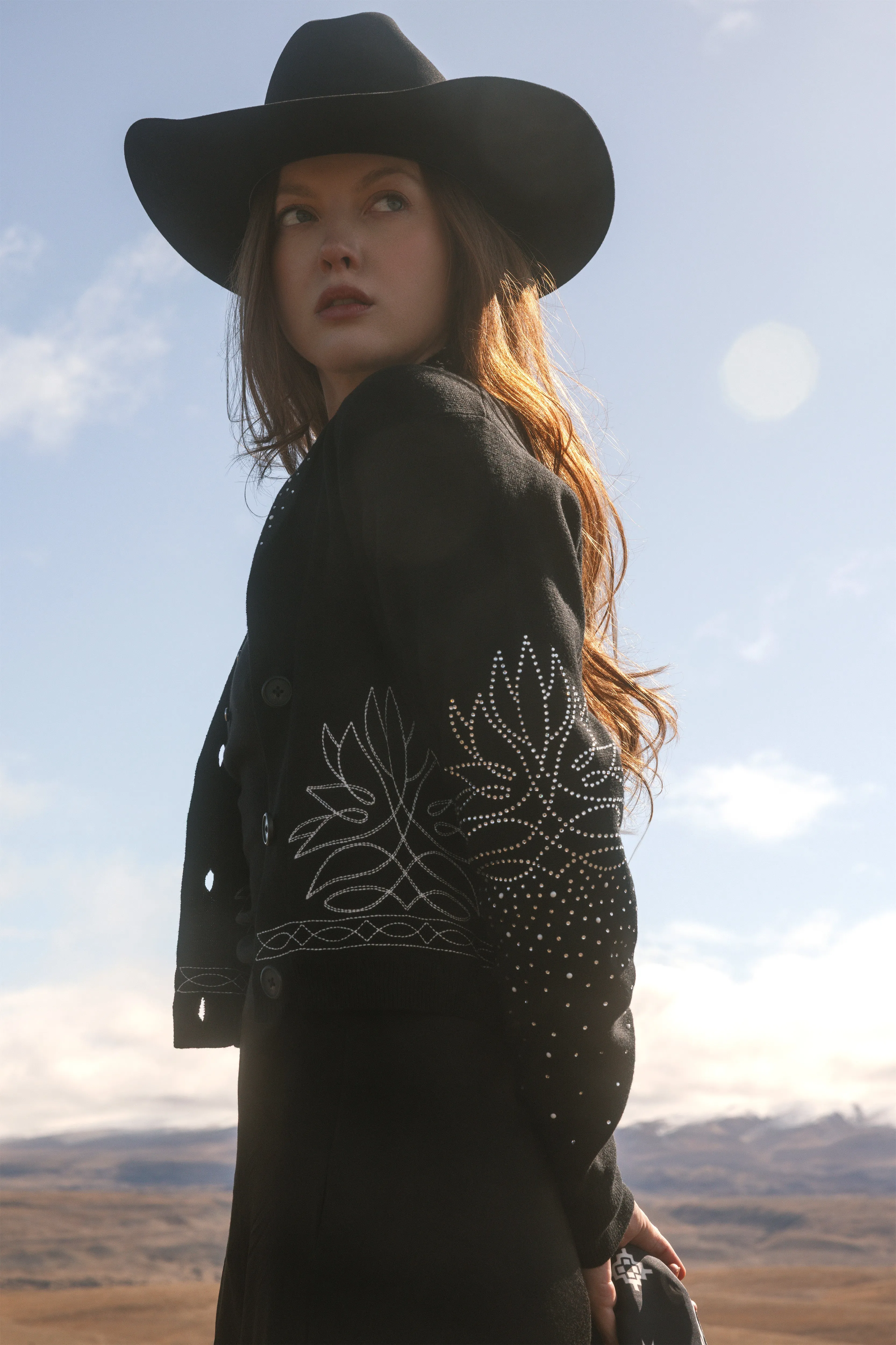 Pierce Embellished Cropped Button-Down Sweater sold by Idyllwind