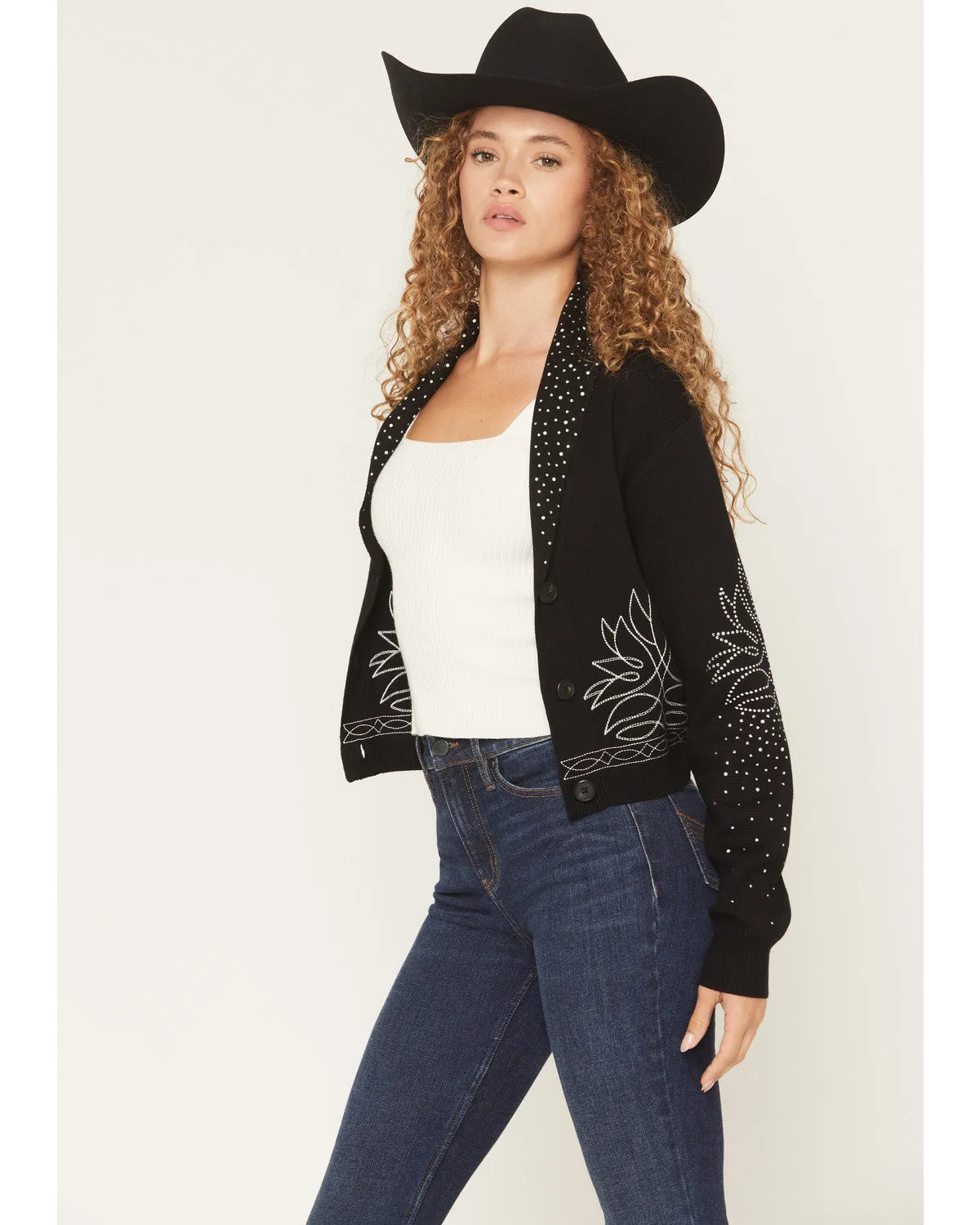 Pierce Embellished Cropped Button-Down Sweater sold by Idyllwind product image thumbnail 3