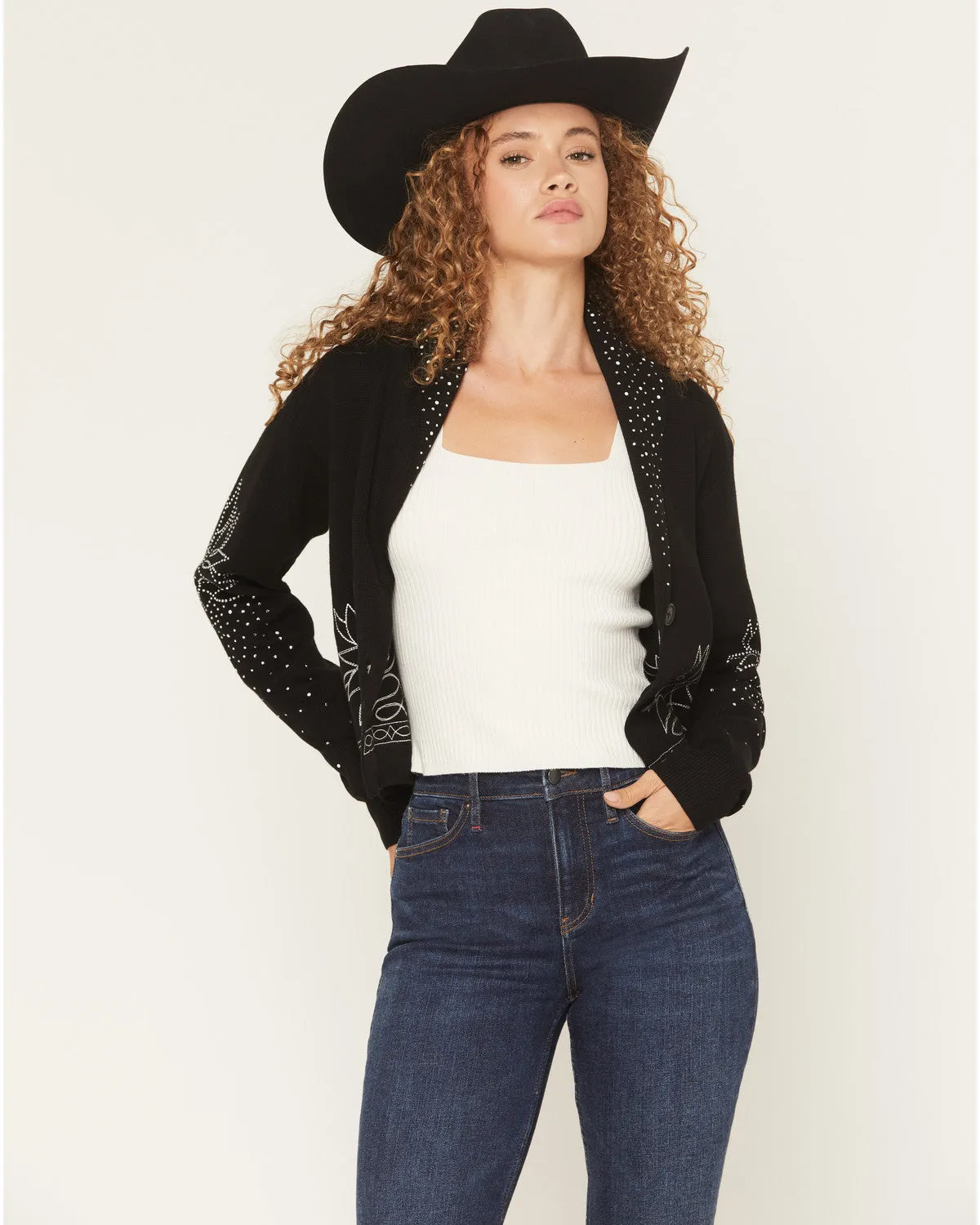 Pierce Embellished Cropped Button-Down Sweater sold by Idyllwind product image thumbnail 2