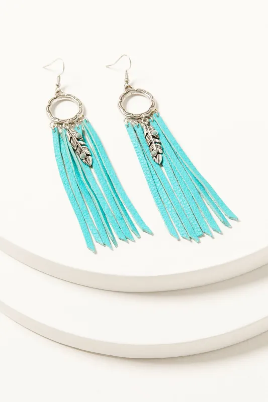 Andora Leather Fringe Earrings made by Idyllwind