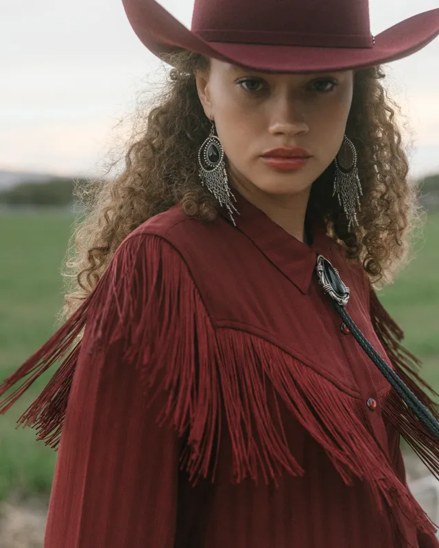 Revive Fringe Long Sleeve Snap Crinkle Shirt made by Idyllwind
