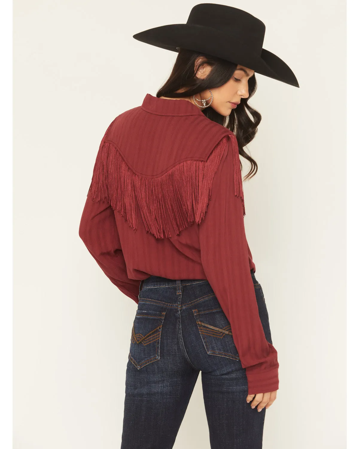 Revive Fringe Long Sleeve Snap Crinkle Shirt sold by Idyllwind product image thumbnail 5