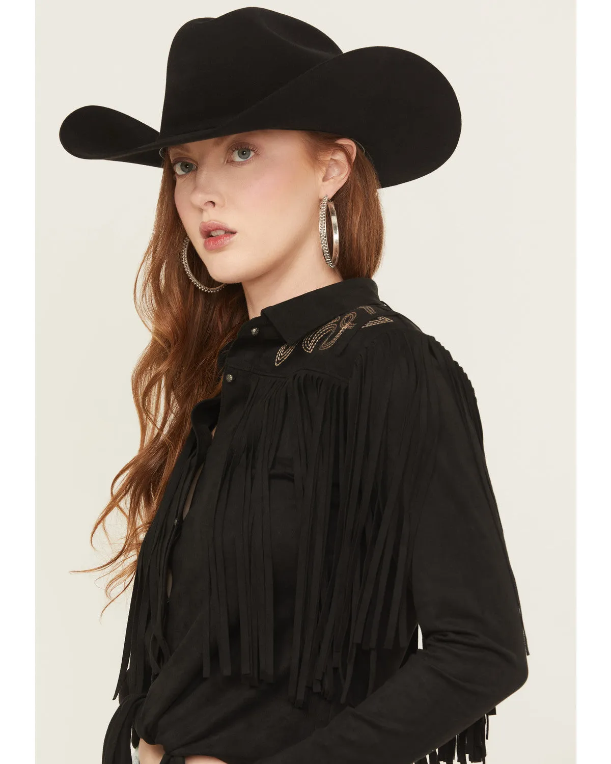 McKinney Faux Suede Long Sleeve Fringe Top sold by Idyllwind product image thumbnail 3