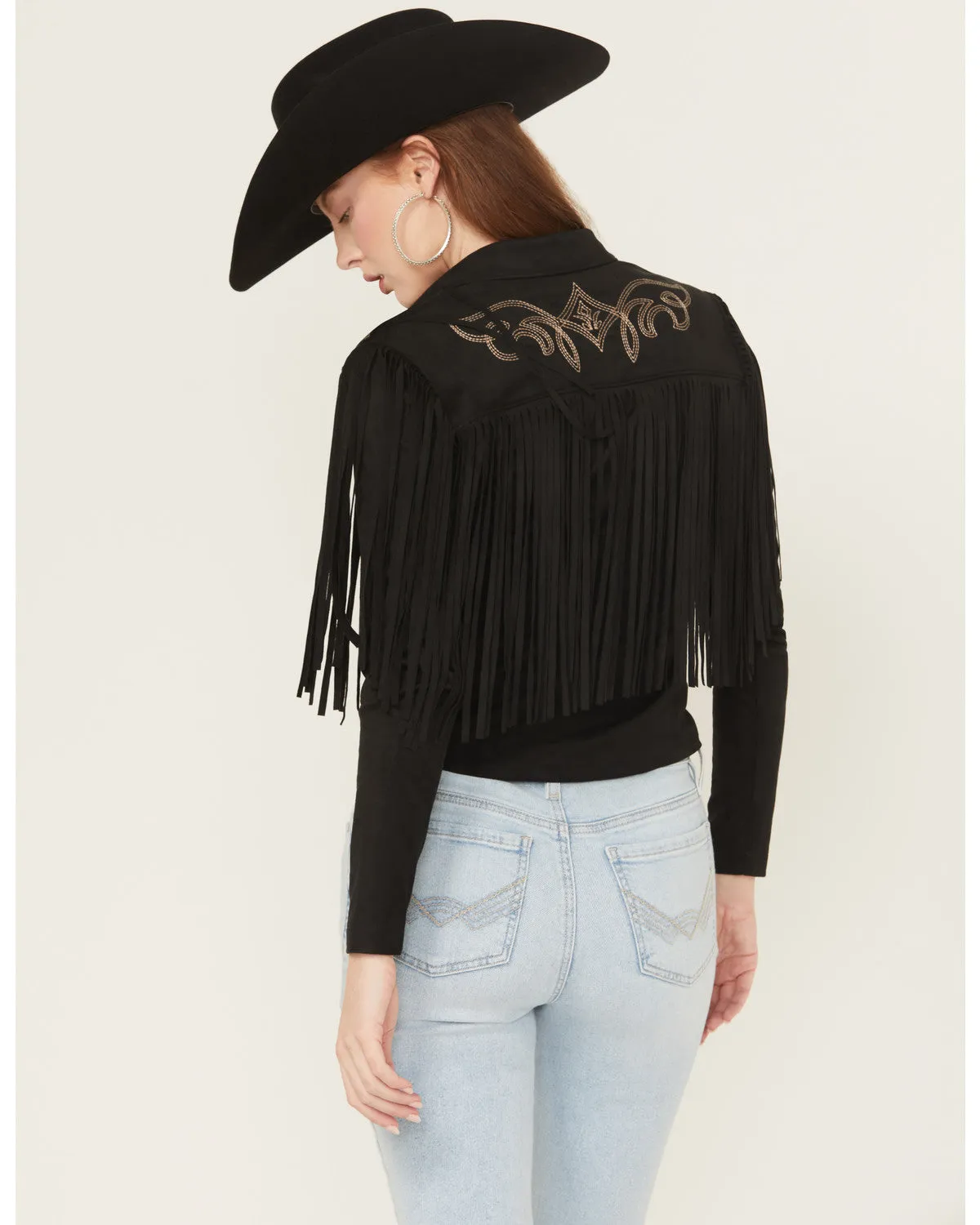 McKinney Faux Suede Long Sleeve Fringe Top sold by Idyllwind product image thumbnail 5