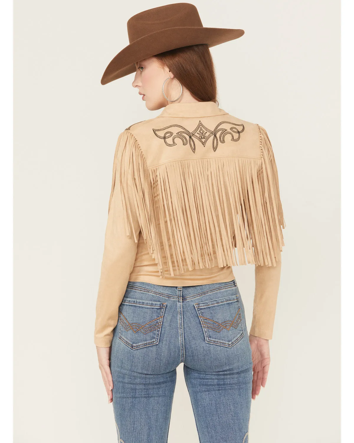 McKinney Faux Suede Long Sleeve Fringe Top sold by Idyllwind product image thumbnail 4