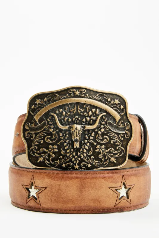Cordero Longhorn Buckle And Star Cutout Belt made by Idyllwind