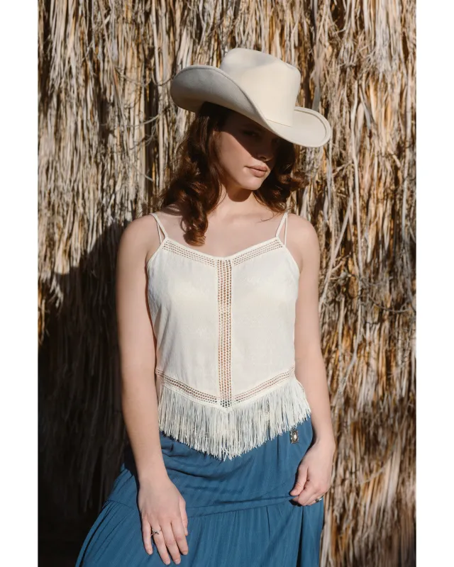 Briarwick Jacquard Fringe And Lace Tank Top made by Idyllwind