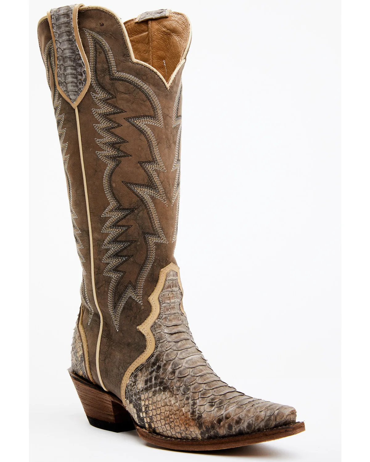 Triad Exotic Python Western Boots - Snip Toe sold by Idyllwind