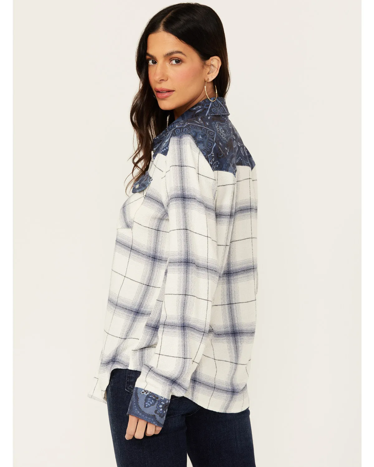 Ethel Featherlight Plaid Print Long Sleeve Pearl Snap Western Shirt sold by Idyllwind product image thumbnail 5