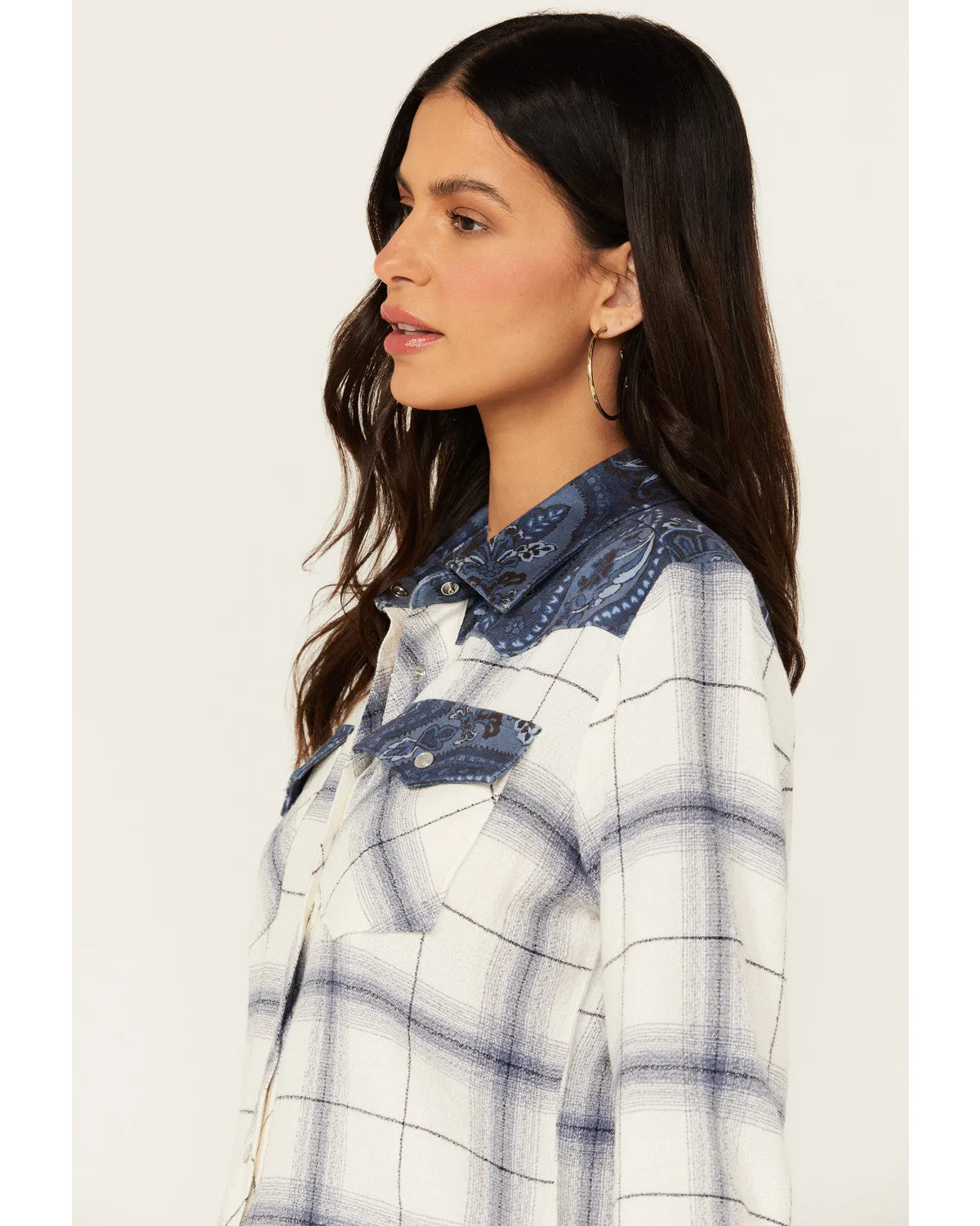 Ethel Featherlight Plaid Print Long Sleeve Pearl Snap Western Shirt sold by Idyllwind product image thumbnail 3