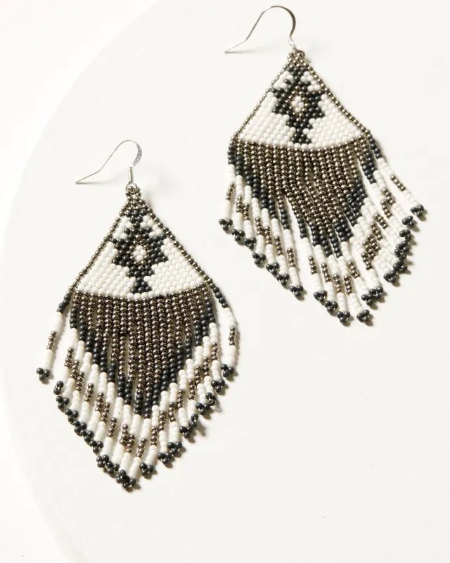 Beaded Bianco Earrings made by Idyllwind
