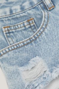 Frayed Trim Denim Shorts sold by Micas