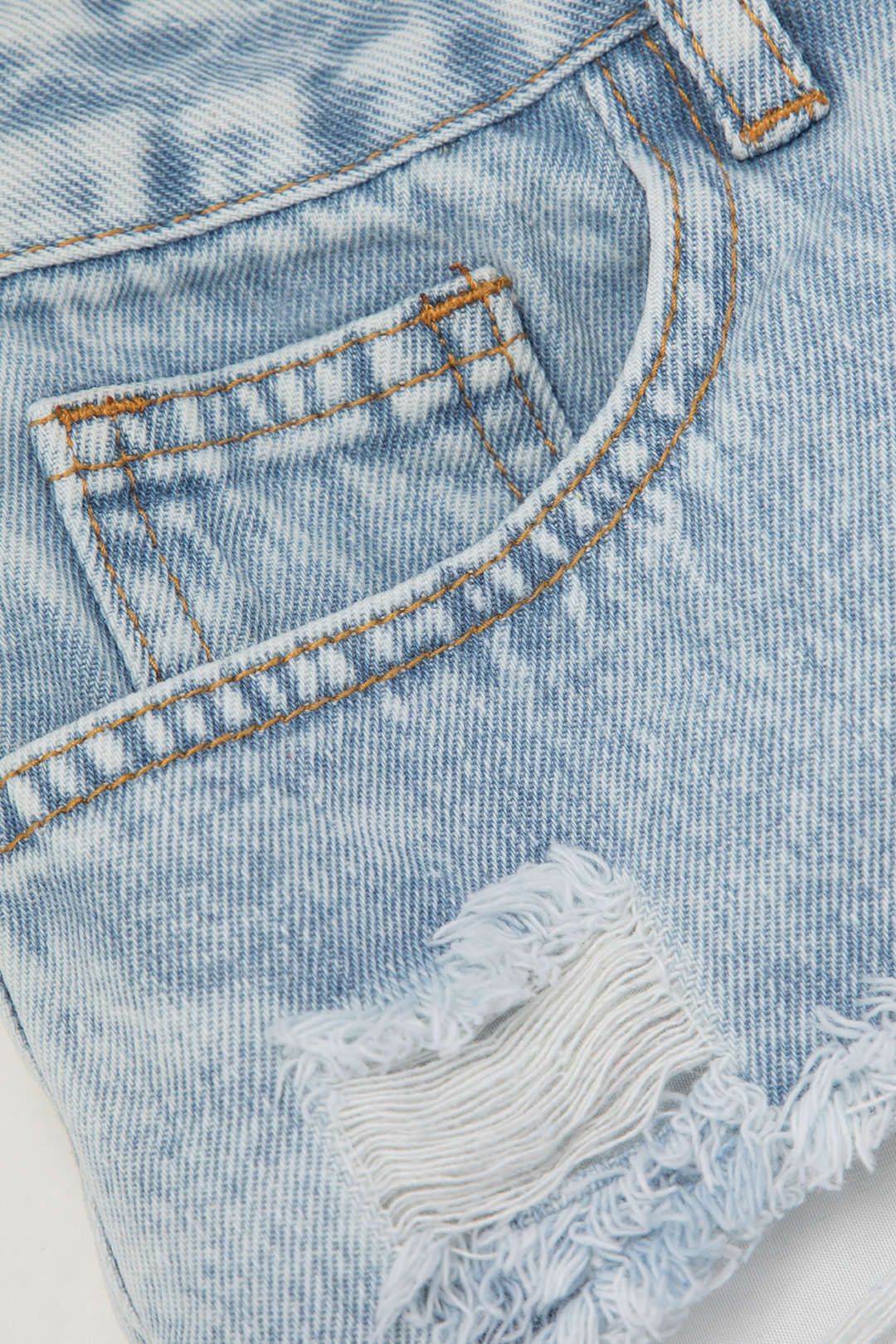Frayed Trim Denim Shorts sold by Micas product image thumbnail 5