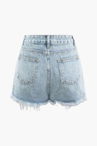 Frayed Trim Denim Shorts sold by Micas
