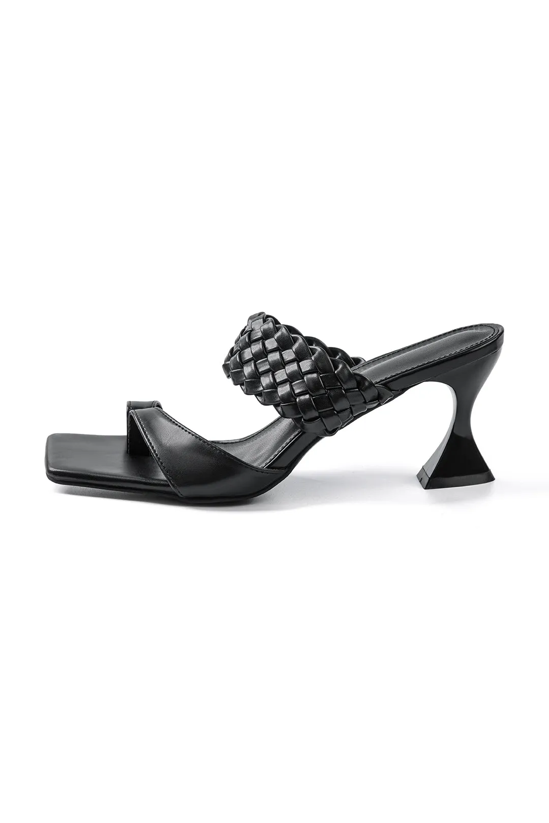 Faux Leather Braided Strap Mid Heel Sandals sold by Micas product image thumbnail 2