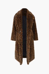Leopard Faux Fur Long Coat sold by Micas