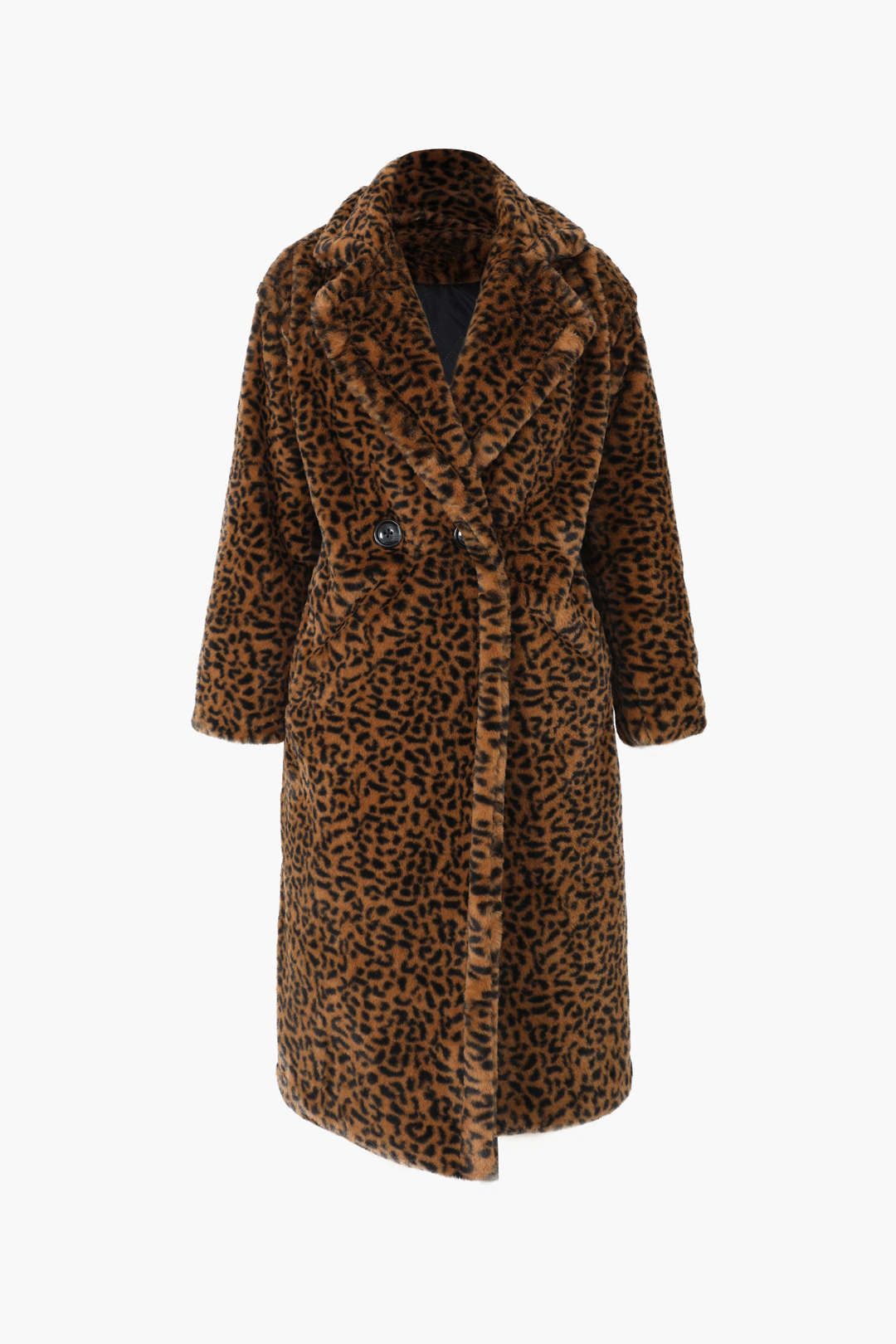 Leopard Faux Fur Long Coat sold by Micas