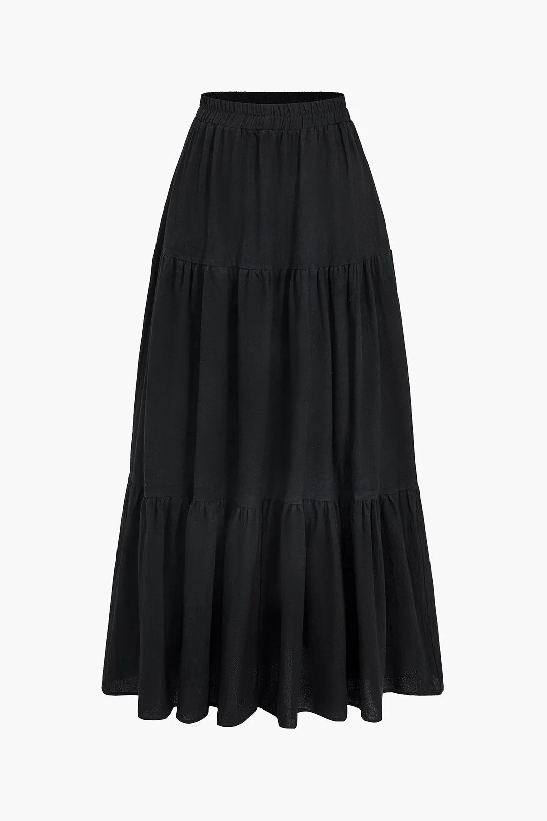 Basic Solid Ruched Midi Skirt sold by Micas