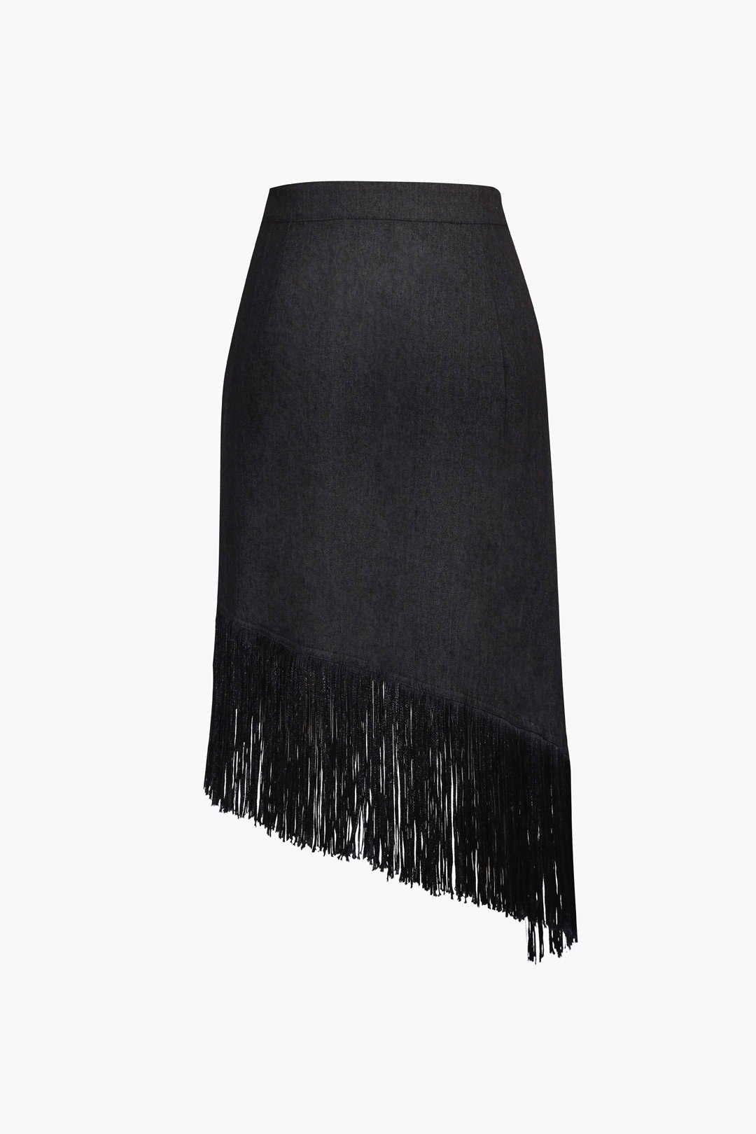 Tassel Hem Asymmetric Denim Skirt sold by Micas product image thumbnail 2