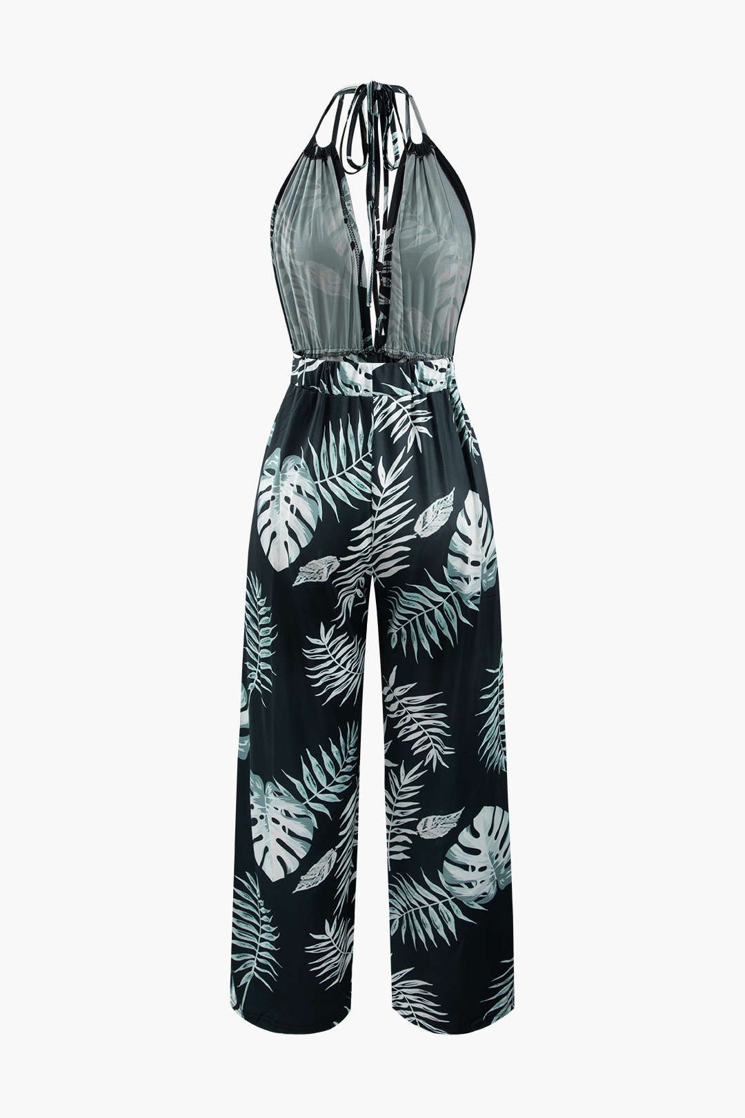 Leaves Print Halter Backless Jumpsuit sold by Micas product image thumbnail 2