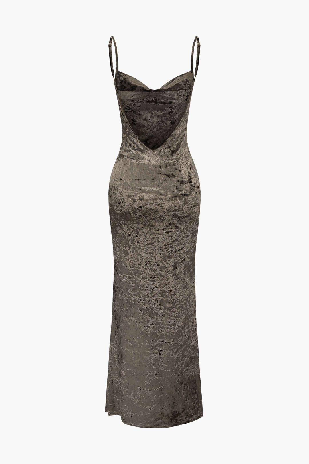 Velvet Cowl Neck Backless Maxi Dress sold by Micas product image thumbnail 2