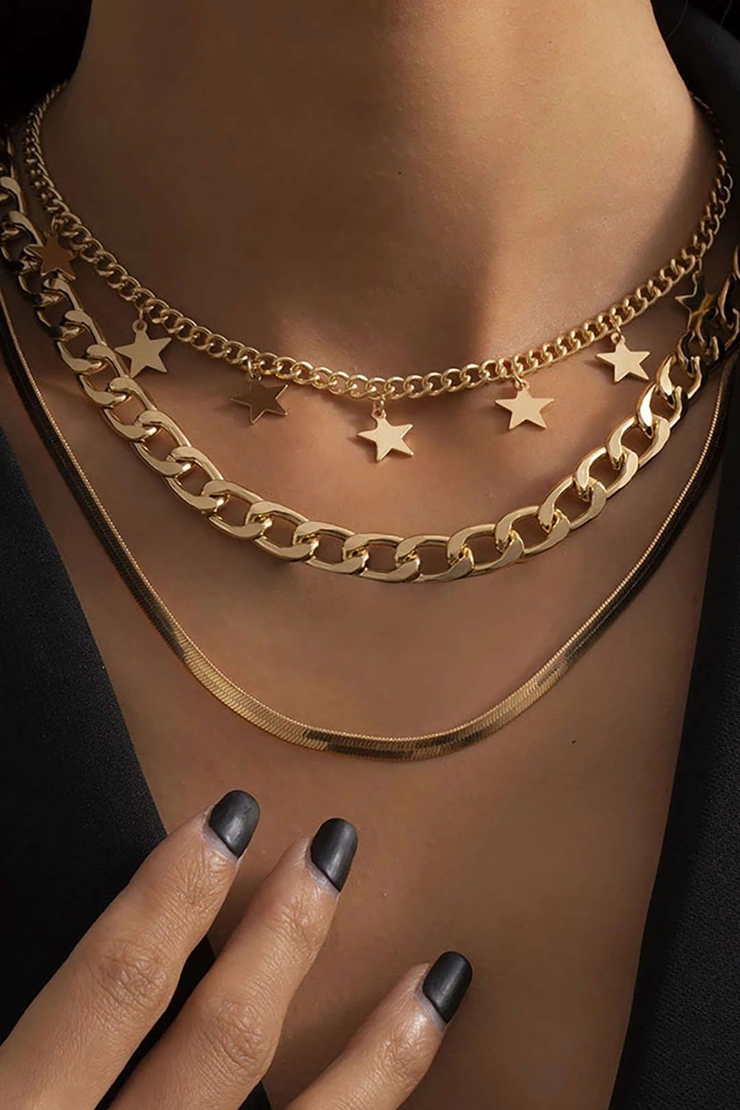 Star Tripled-layered Necklace sold by Micas