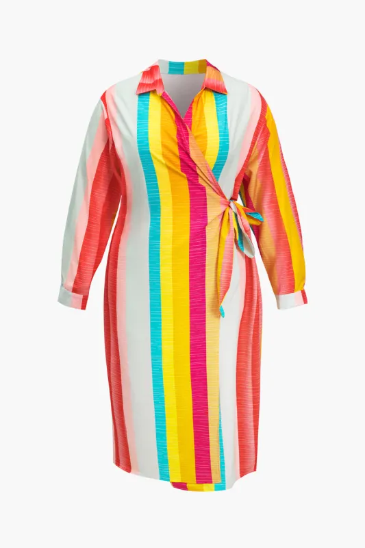 Plus Size Stripe Knot Midi Dress sold by Micas