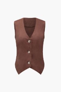 Linen V-neck Waistcoat And Suit Pants Set sold by Micas