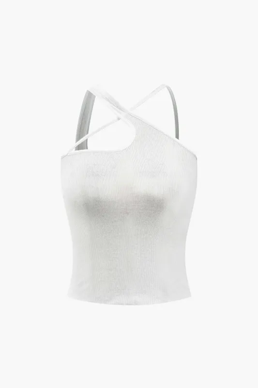 Asymmetric Rib Knit Tank Top sold by Micas