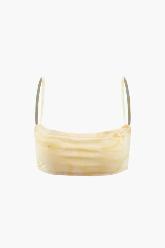 Printed Mesh Crop Tube Top sold by Micas