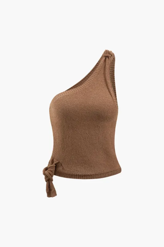 One Shoulder Knot Detail Top sold by Micas