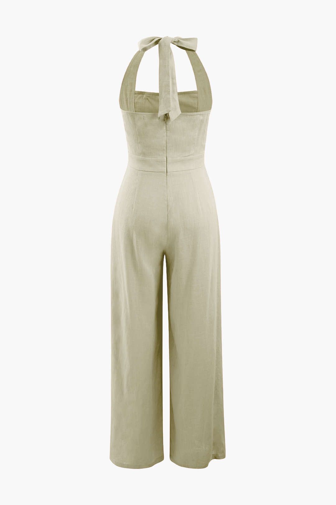 Linned halter slips tilbage bredt ben jumpsuit sold by Micas product image thumbnail 4