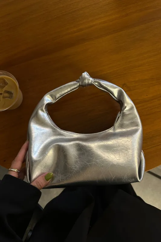 Metallic Leather Knot Tote Bag sold by Micas