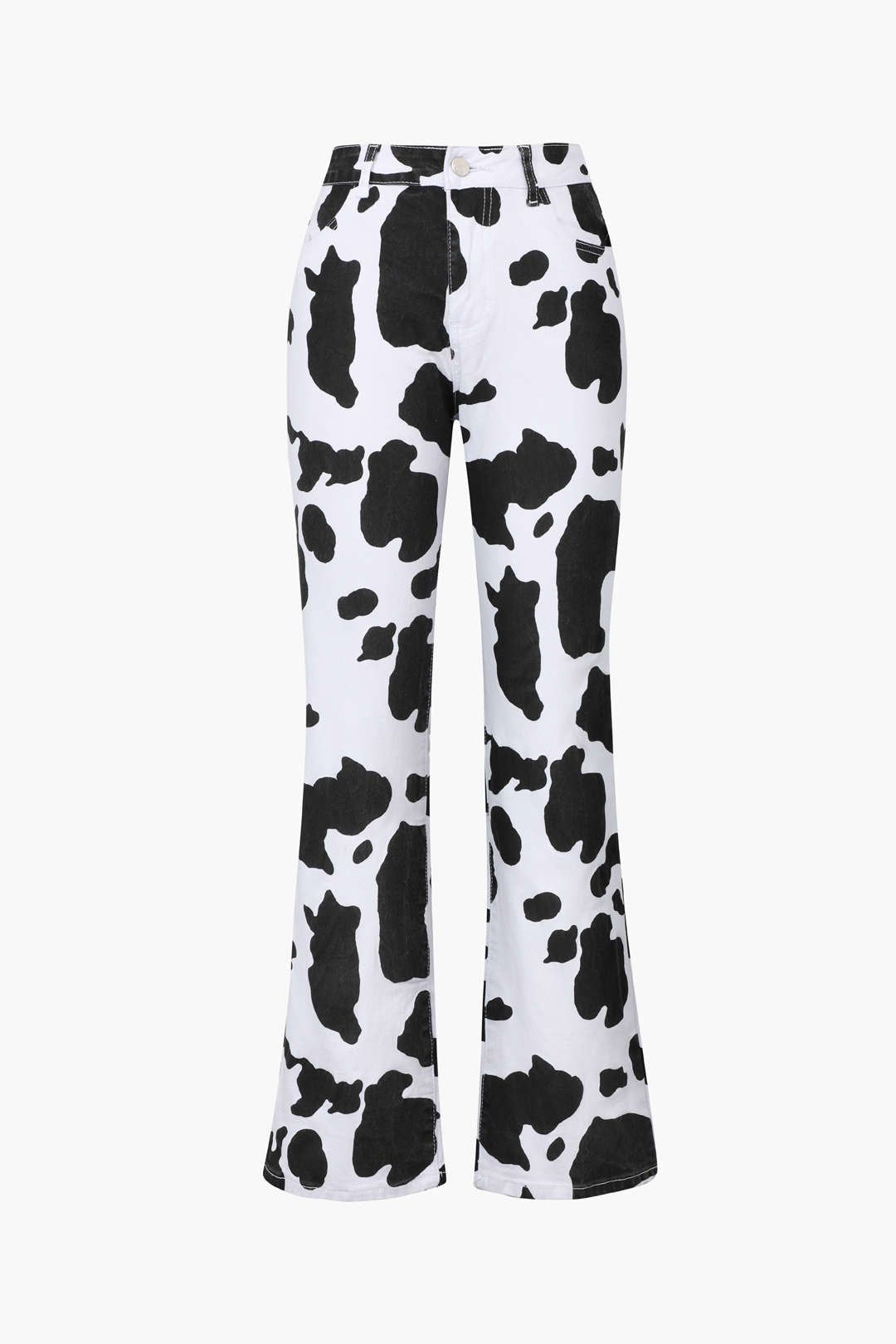 Cow Print Flared Leg Jeans sold by Micas