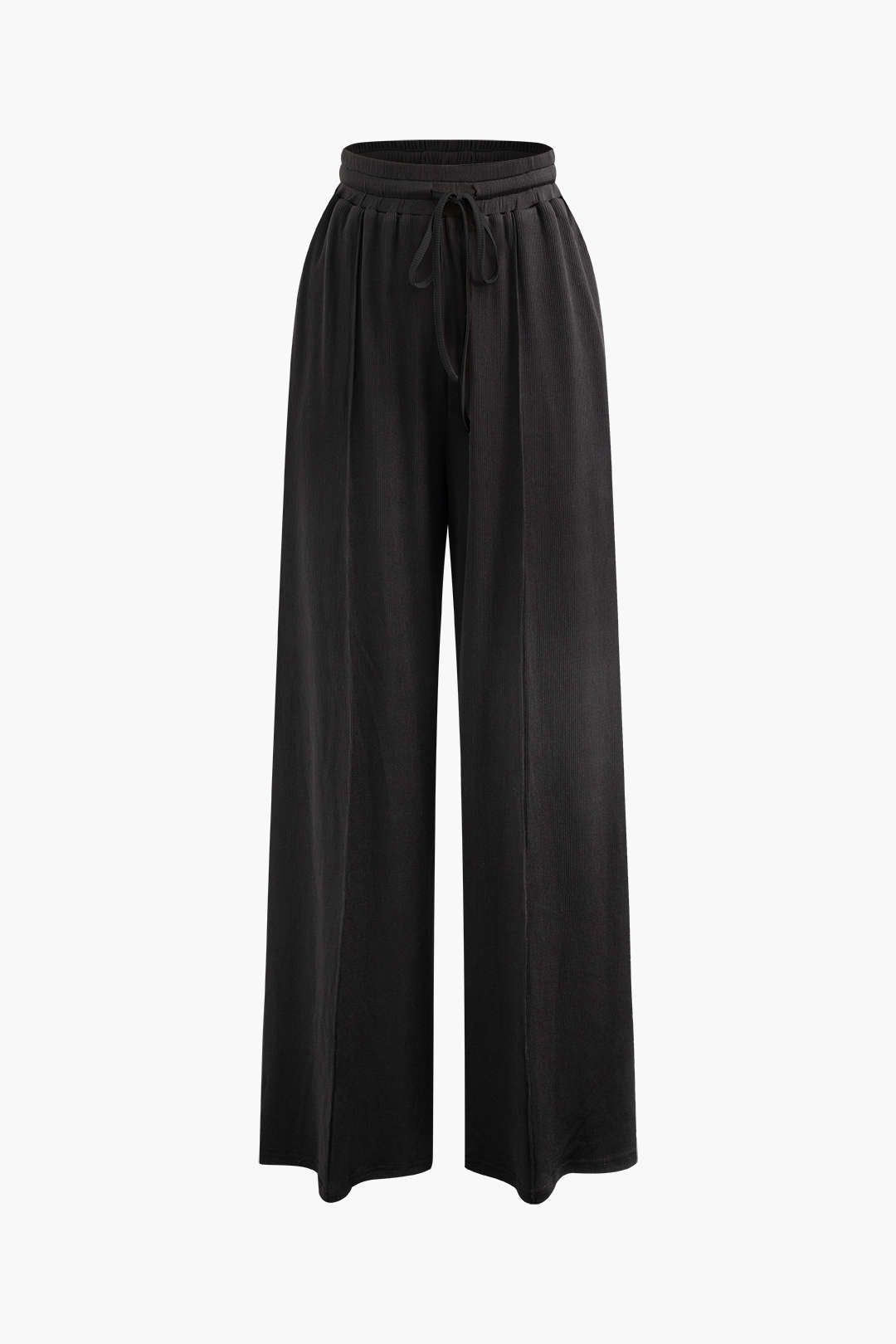 Rib Knit Drawstring High Waisted Wide Leg Pants sold by Micas product image thumbnail 2