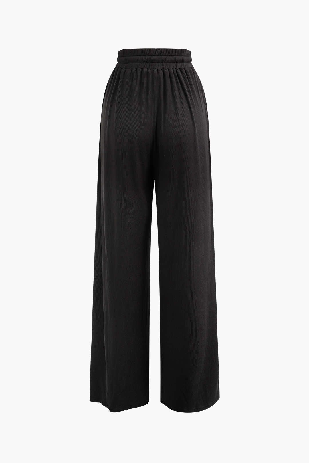 Rib Knit Drawstring High Waisted Wide Leg Pants sold by Micas product image thumbnail 3