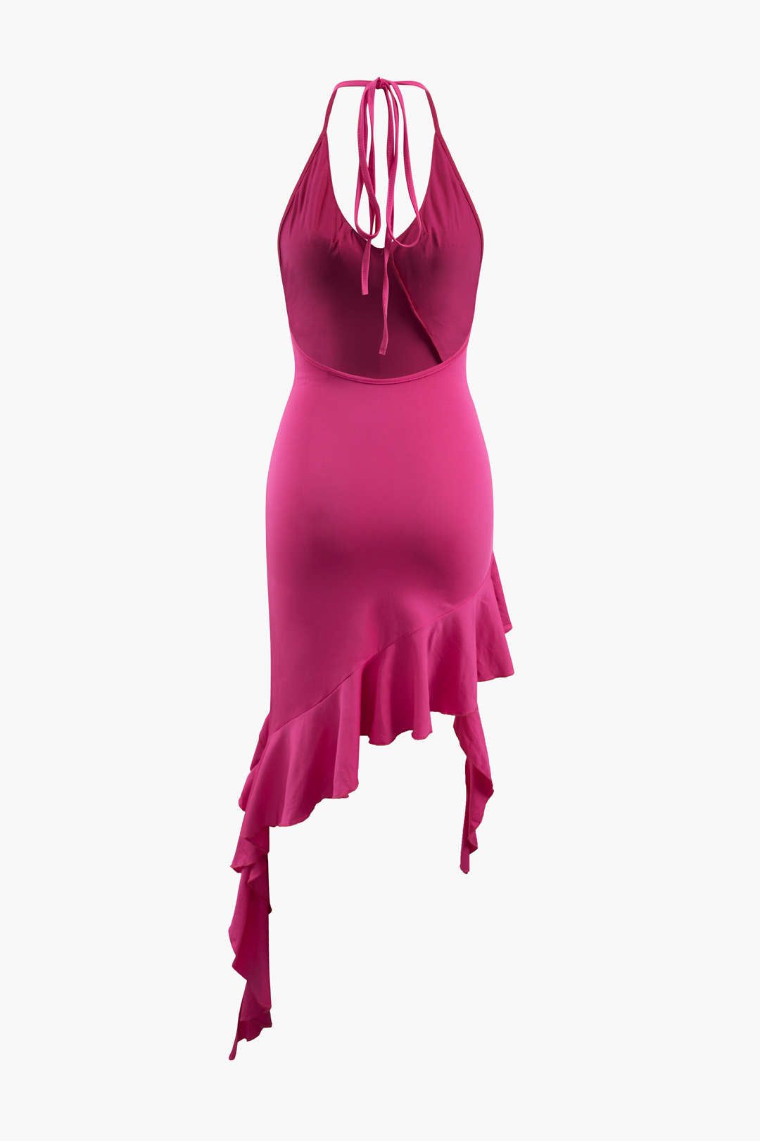 Asymmetric Ruffle Halter Mini Dress sold by Micas product image thumbnail 2