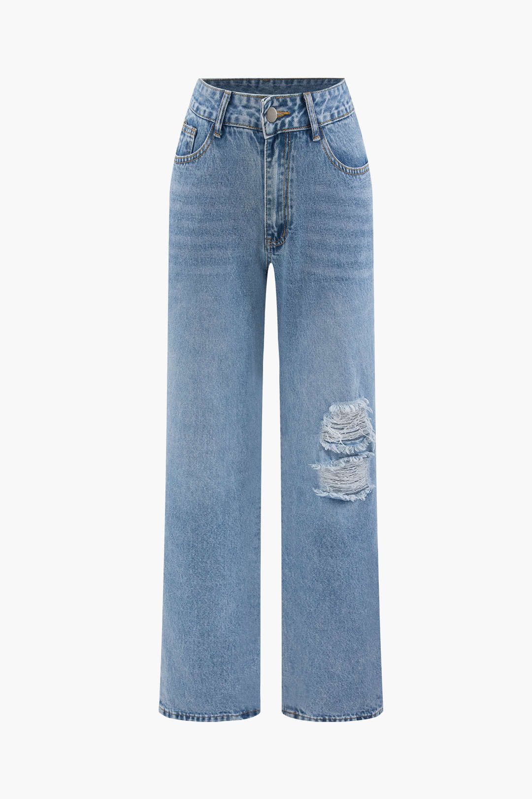 Destroyed Straight Leg Jeans sold by Micas