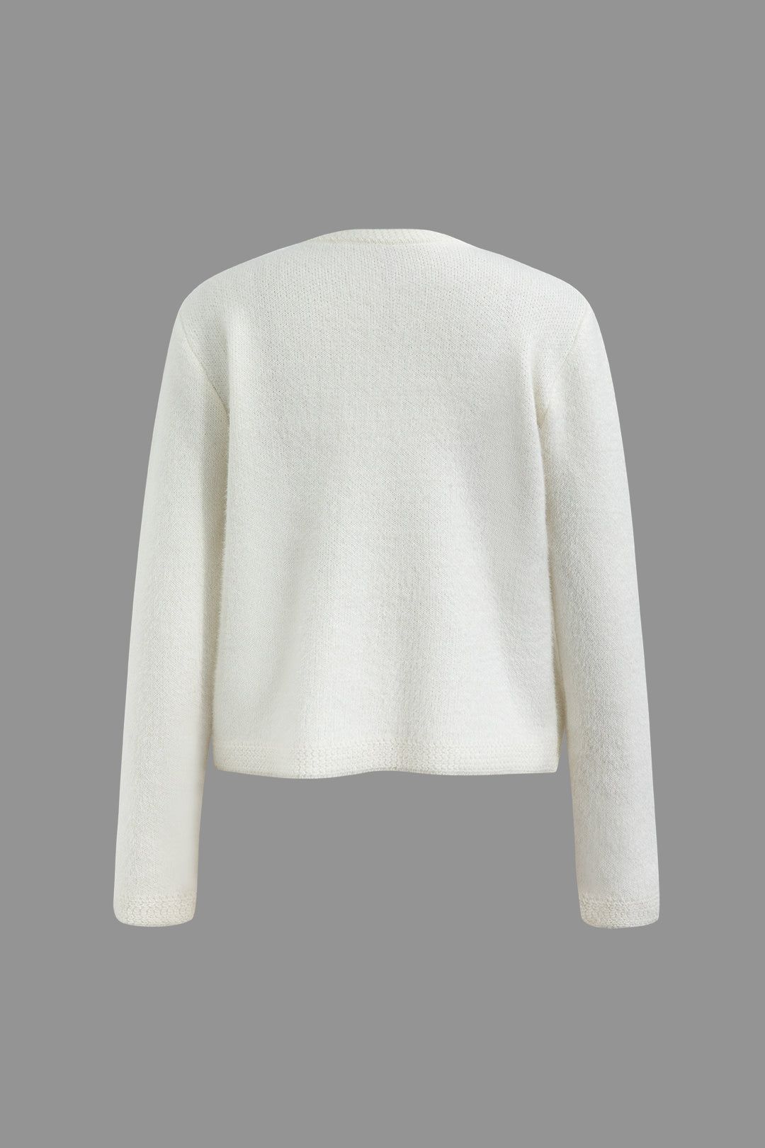 Round Neck Button Up Long Sleeve Knit Cardigan sold by Micas product image thumbnail 2