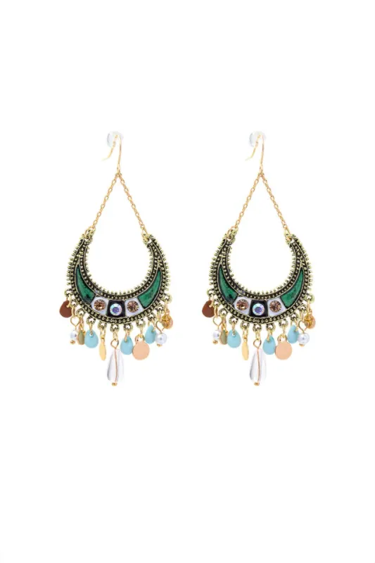 Pendant & Sequin Drop Earrings sold by Micas